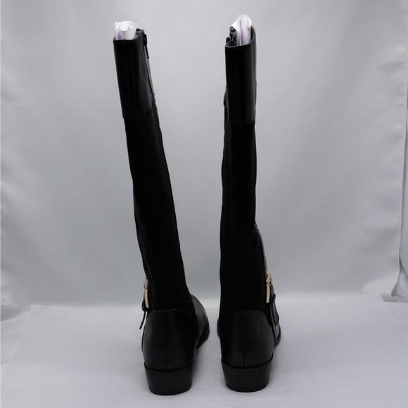 Karen Scott Womens Knee High Riding Boots 6M Black Western Buckle Equestrian - Picture 4 of 13